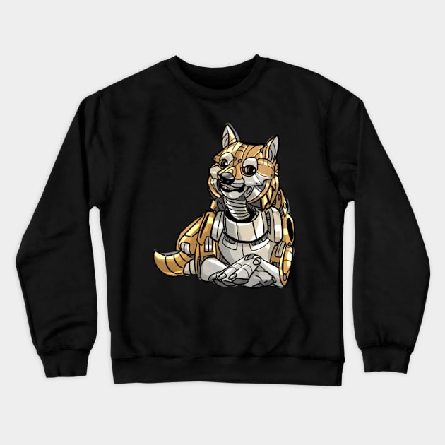 Mech-Shibe Crewneck Sweatshirt by derangedhyena